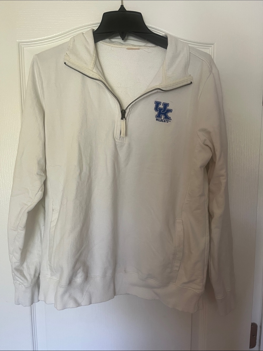 University of Kentucky White 1/4 Zip Pullover Sweatshirt